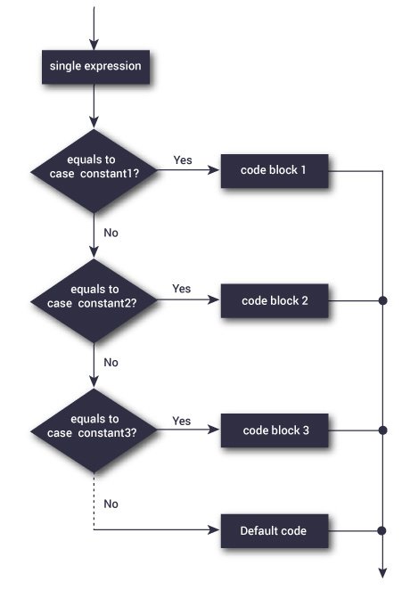 Flowchart of switch statement