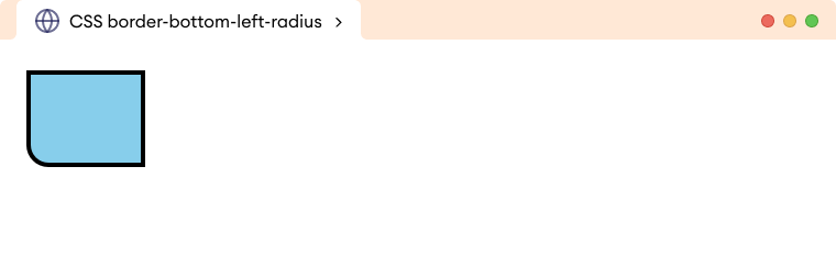 CSS Border Bottom Left Radius Example