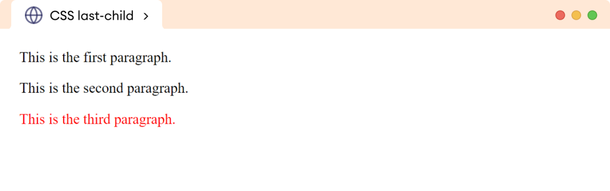CSS last-child Pseudo-Class Example