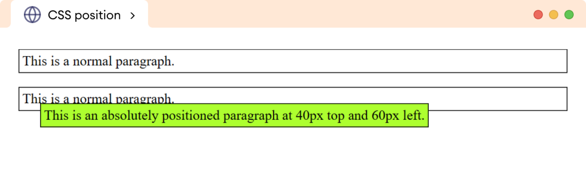 CSS Position Absolute Example