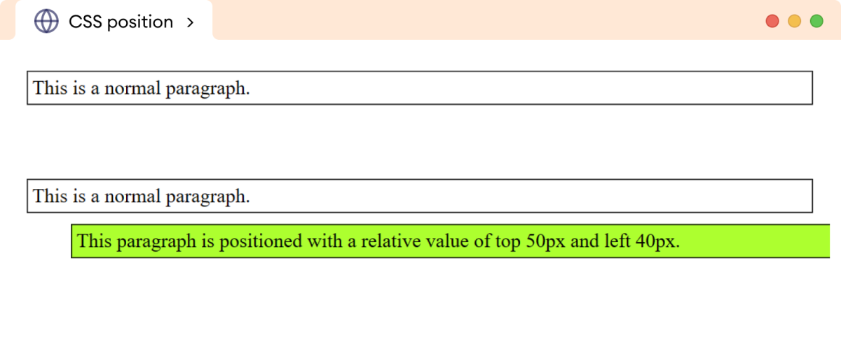 CSS Position Relative Example