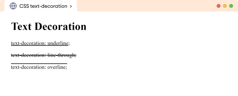 CSS Text Decoration Example Description