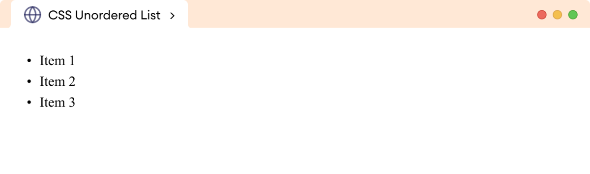 CSS Unordered List Example