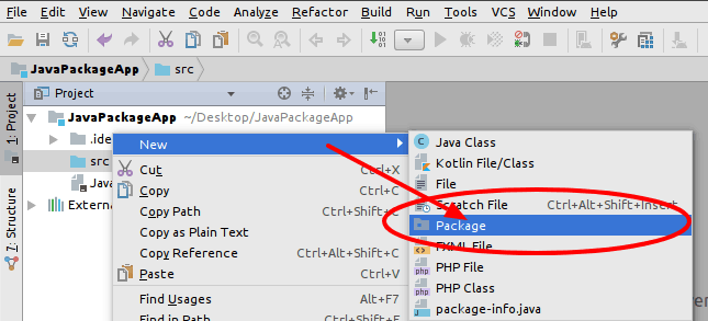 New package in Intellij IDEA